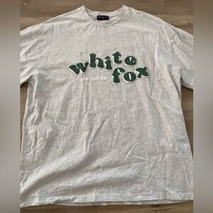 White fox puff paint tshirt